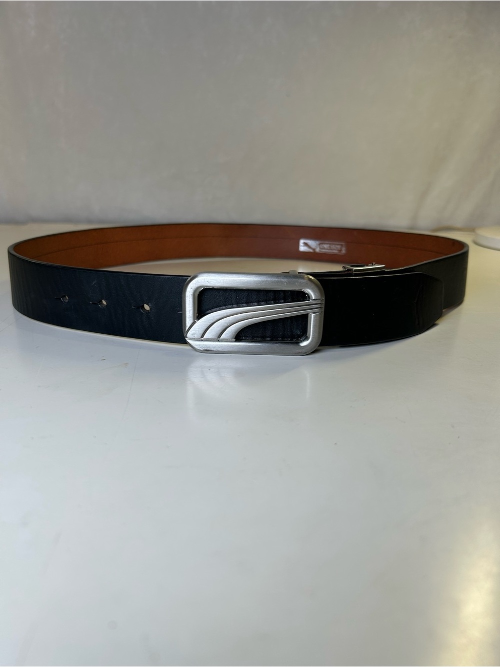 Puma Golf Custom Cut-to-Fit Adjustable Leather Belt, Black. One Size